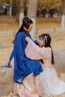  银杏树下的汉服姐妹
