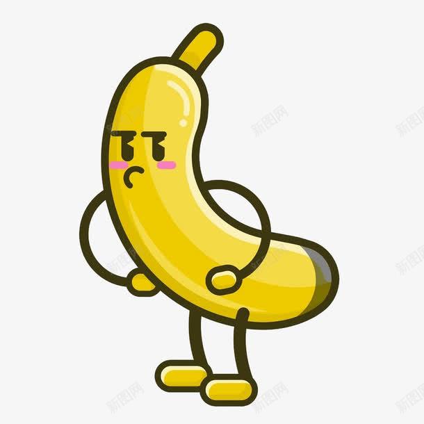  卡通黑色线条水果香蕉表情包高清素材网页免费下载页面网页平面电商创意素材png素材香蕉素材