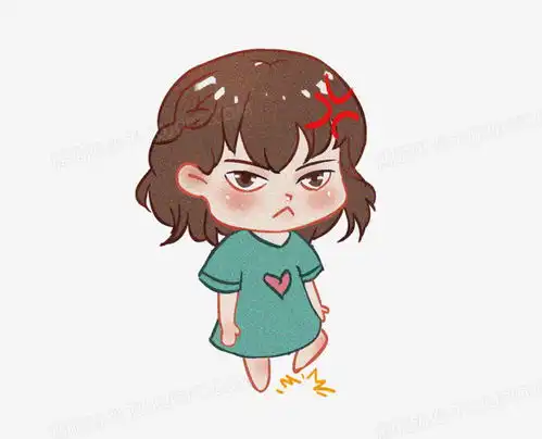  卡通手绘小女孩生气表情包png图片素材下载表情png熊猫办公