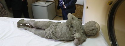  庞贝古城木乃伊接受ct扫描死前惊恐表情曝光组图