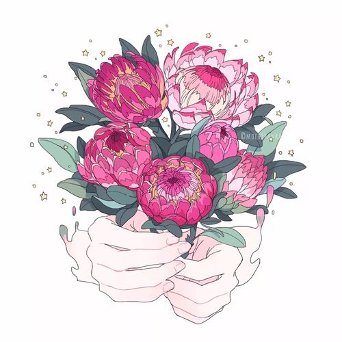 送一束鲜花的表情包最美