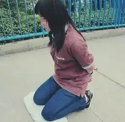  一女子被绑大街跪在地上,男子欲上前帮忙,却被打伤