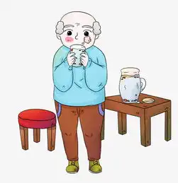  手绘冬季喝养生茶老人插画图片素材其他格式下载动漫人物大全