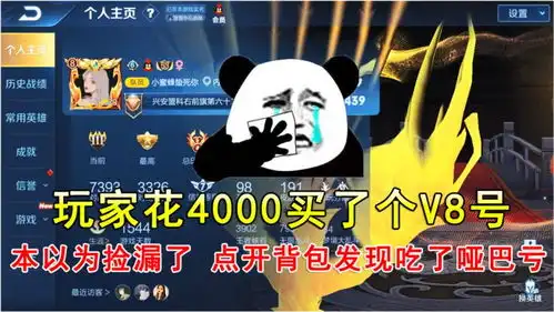  玩家花4000买了个v8号,本以为捡漏了,点开背包发现吃了哑巴亏