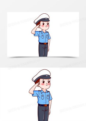 警察敬礼图片表情包可爱