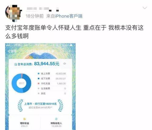  支付宝2017年度账单来了原来大家都这么有钱
