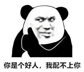  熊猫头表情包你是个好人我配不上你