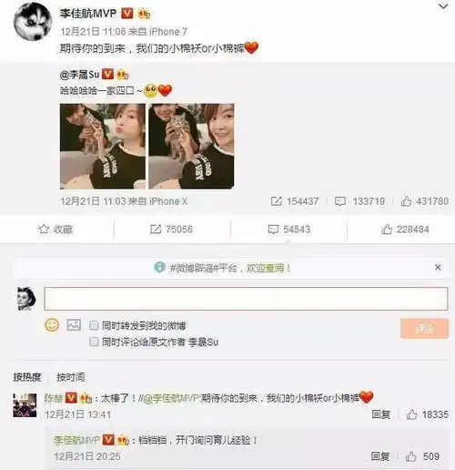  小燕子李晟产后首晒娃照巧用老公做表情包很皮很欢乐