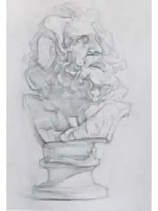  素描马赛石膏头像画法