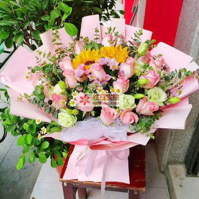 送一束鲜花的表情包后塍