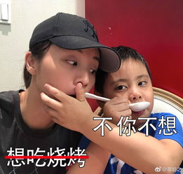  组图什么都不要想章龄之与儿子搞怪模仿热门表情包