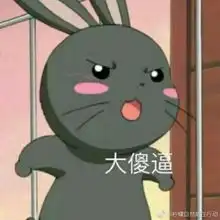 下面这个黑色的兔子表情包出处 下面这个黑色的兔子表情包出处