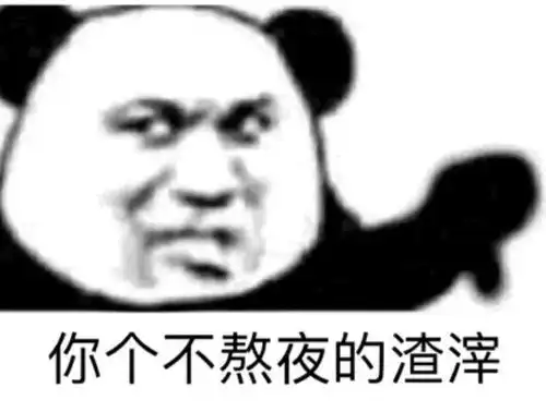  熊猫头表情包i你个不熬夜的渣滓
