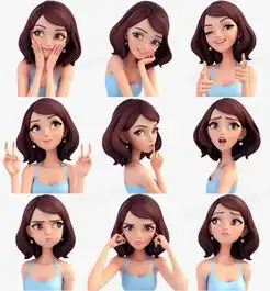 中老年人表情包素材美女