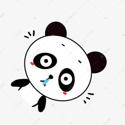  q版可爱卡通歪头小动物表情包小熊猫发呆素材图片免费下载千库网