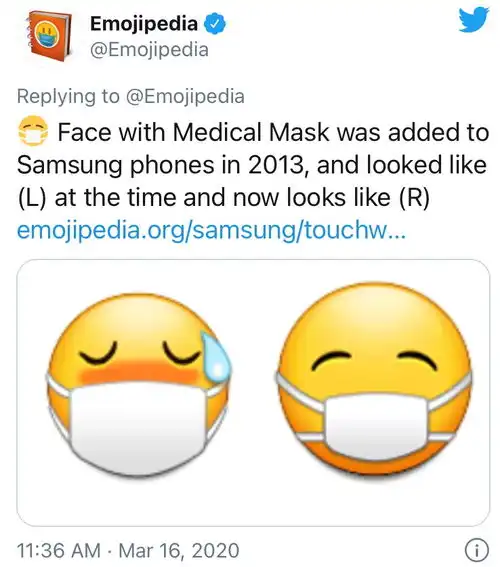  苹果悄然调整戴口罩的脸emoji使其更具亲和力