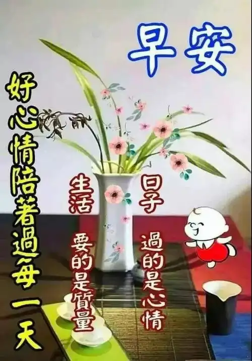  微信问候语早上好表情早安问候语图片加文字