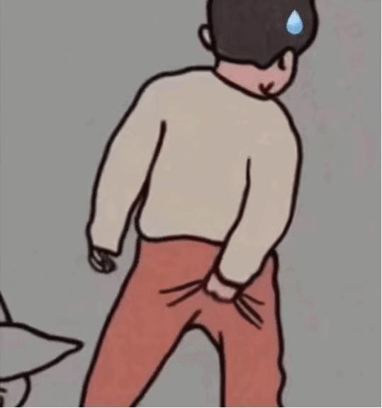 一组挠屁股表情包和动图