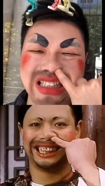  抓我哥来画如花仿妆,好看吧哈哈哈
