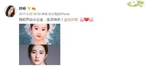 舒畅为刘亦菲庆生十年,称呼变化足见姐妹情深 舒畅为刘亦菲庆生十年,称呼变化足见姐妹情深