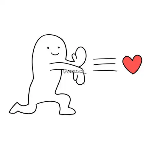 小人手推爱心表情包 小人手推爱心表情包