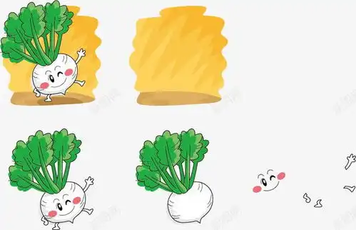  打招呼的白萝卜表情创意素材打招呼素材