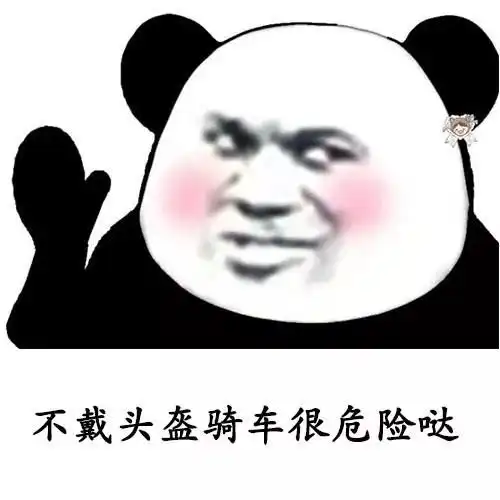  熊猫头表情包合集不戴头盔骑车很危险哒