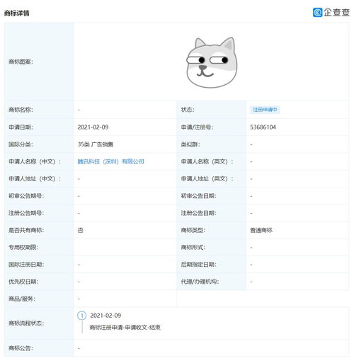  腾讯注册狗头表情包商标