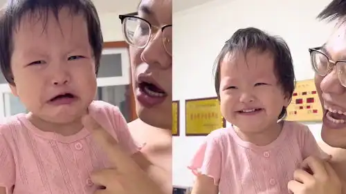  笑一下帮你找妈妈萌娃被舅舅胁迫营业,小表情尽是委屈坏人舅舅