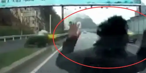 行人横穿高速,女司机吓的急刹,后车躲闪不及追尾直接碾死行人 行人横穿高速,女司机吓的急刹,后车躲闪不及追尾直接碾死行人