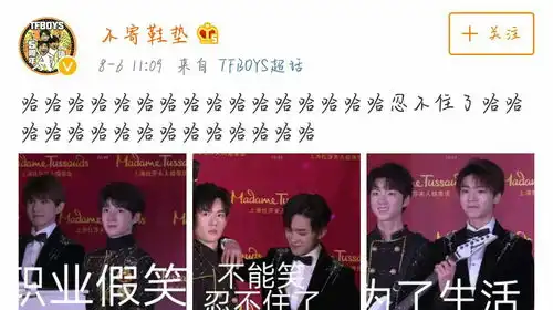  tfboys看蜡像被粉丝调侃一瞬间表情被做成表情包