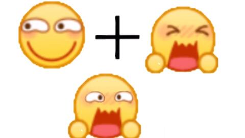  生动形象滑稽和其他表情包融合的样子