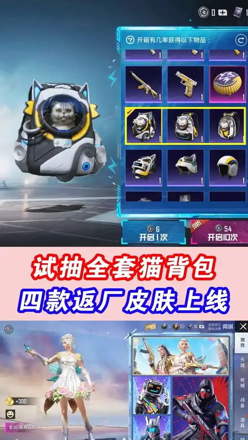  和平精英用500军需币抽全套猫背包,四款返厂皮肤上线