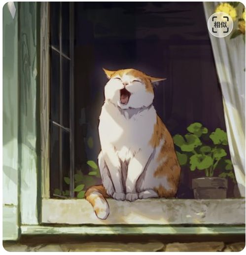  猫咪丙烯画手绘素材